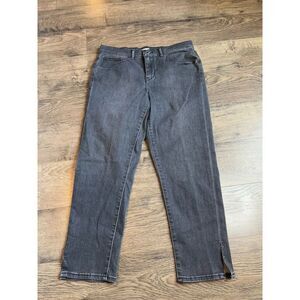 EUC‎ Womens Levis Classic Crop grey jeans studded split leg stretch size 10